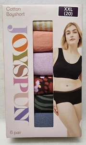 Joyspun Donna Taglia XXL (20) Cotone Confezione 6 Mutandine Pantaloncini Ragazzo/Nuove - Foto 1 di 7