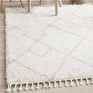 Monreale Safi Tribal Ivory Pink Modern Floor Rug - 5 Sizes **FREE DELIVERY** - Picture 1 of 42