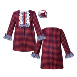 Girls Christmas Dresses size 7/8 2 3 4 5 6 9 10 11 12 Years Tartan Dress Coat - Picture 1 of 13