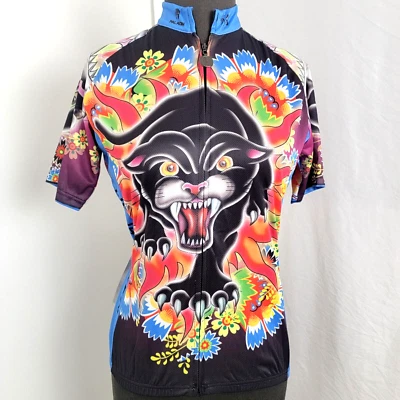 Paladin Sport Short Sleeve Shirt Women's Large L Black Panther Cycling Biking - Image 1 of 4