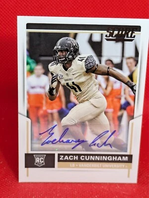 ZACH CUNNINGHAM 2017 Panini Score RC Rookie Auto Autograph #344 Eagles Texans - Image 1 of 2