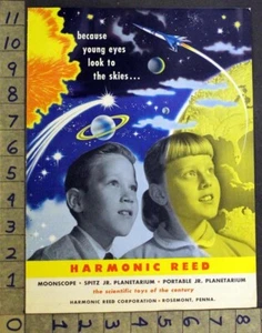 1958 OUTER SPACE PLANETARIUM MOON TELESCOPE PROJECTOR ROSEMONT TOY AD FC196 - Picture 1 of 3