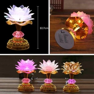 Buddhist Songs Prayer Lamp Temple Colorful LED Lotus Music Light  - Picture 1 of 7