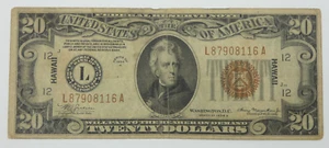 Series 1934-A $20 HAWAII Brown Seal Federal Res Note FINE Fr#2305 Problem Free - Picture 1 of 4