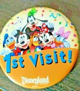 Disney Button Walt Disney World Authentic BUTTON / PIN/ BADGE 1st Visit! - Picture 1 of 4