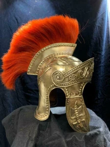 Authentic Replica 18 Guage Brass Medieval King Cavalry Roman Helmet - Picture 1 of 4