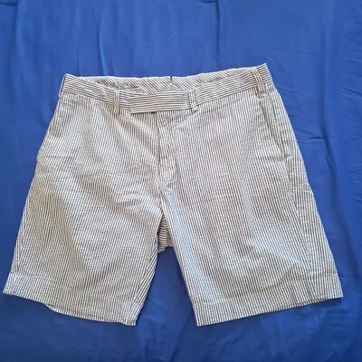 Pantalones Cortos Polo Ralph Lauren Para Hombre 36 Seersucker Suffield Fit 381 Azul Bleeker Y2K Foto 1 de 4