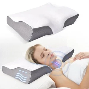Oreiller Ergonomique Cervical Mémoire de Forme en Mousse anti douleur acariens - Picture 1 of 5