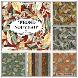 QT, FROND NOUVEAU, SASHA, LEAVES, FABRICS PRICED @ 1/2 YD - Picture 1 of 14