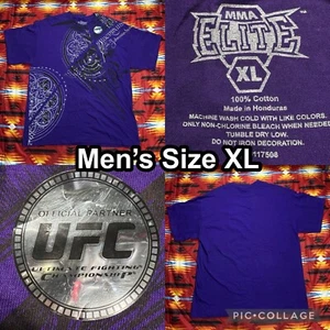 MMA Elite Purple T-Shirt Men XL UFC Fight Mixed Martial Arts Grunge Goth Emo Y2K - Picture 1 of 11