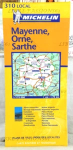 CARTE ROUTIÈRE MICHELIN N°310 LOCAL, MAYENNE, ORNE, SARTHE, 1 cm = 1.75 Km - Picture 1 of 6