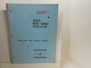 1966 Hwelett-Packard 200CD WIDE RANGE OSCILLATOR OPERATING & SERVICE MANUAL - Picture 1 of 4