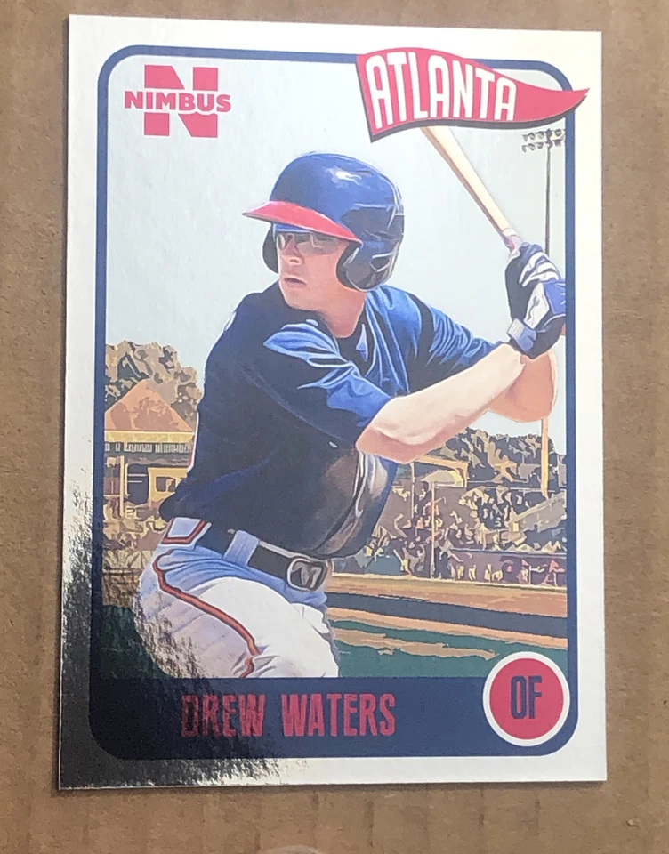DREW WATERS 2020 ONYX NIMBUS SILVER FOIL  BRAVES - Image 1 of 1