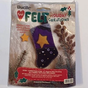 Bucilla Heart Felt 8” Stocking Kit Purple Christmas Star 83589 Crafts - Picture 1 of 6