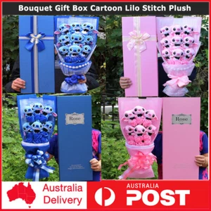 Bouquet Gift Box Cartoon Lilo Stitch Plush Toy Doll Birthday Valentine Gift - Picture 1 of 15
