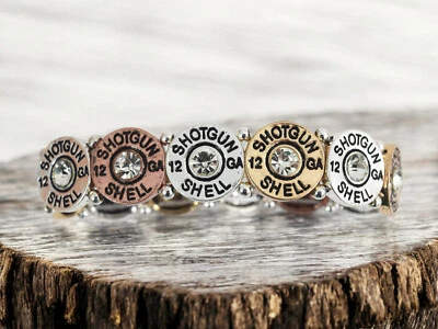 Western Cowgirl faux Bullet Shell with Crystals stretch Bracelet - Image 1 of 4