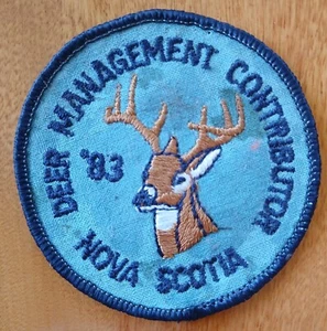 NS Vintage Patch Buck Deer Management Contributor Nova Scotia 1983 Canada - Picture 1 of 2