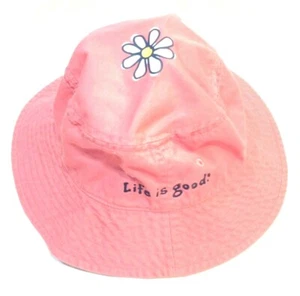 Life Is Good Toddler Bucket Hat Sun Beach Pink Daisy NEW - Picture 1 of 3