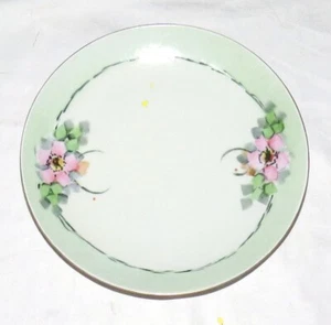 Nippon 6.3/8 inch Plate with Pink Flowers. Marked "NIPPON" on the back - Picture 1 of 3