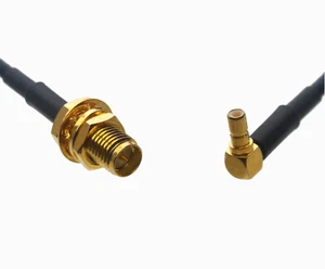 RP-SMA Female Bulkhead to SSMB Male Elbow RF 0.5~15FT Cable For Antenna Radio - Picture 1 of 3