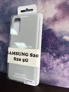 Samsung Original Galaxy S20 | 5G Leather Cover Mobile Phone Case - Silver - Picture 1 of 5