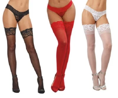 Dreamgirl Lace Stay-Up Sheer Thigh High Multi Tights Stocking Sexy Lingerie 0005 - Image 1 of 4