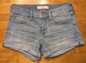 Abercrombie & Fitch Women's Denim Mini Short Shorts Daisy Duke Size: 0 Waist 25 - Picture 1 of 11