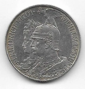 2 Mark 1901 Preussen , Regierungsjubiläum , Silber Münze , H4 - Bild 1 von 2