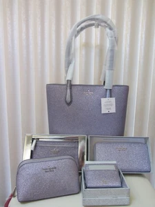 Kate Spade Glitter Tinsel Lilac Frost Tote Set - Picture 1 of 10