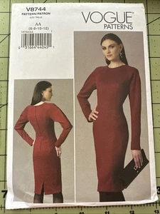 Vestido ajustado Vogue patrón de costura V 8744 Misses talla 6-12 AA fácil sin cortar - Imagen 1 de 7