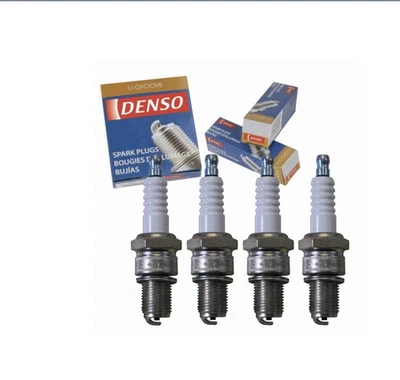 4 件电装 3132 火花塞 KJ16CR-L11 U 型槽适用于 1992 - 2010 年讴歌 Integra 本田 — 第 1/4 张图片