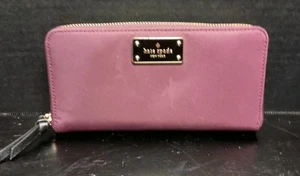 NWT Kate Spade Neda Laurel Way Zip Around Leather Wallet in Deep Plum WLRU2669 - Picture 1 of 9