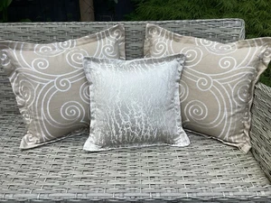 Set 3 Colefax&Fowler Embroidered Linen Oxford Style Cushion Covers - Picture 1 of 8