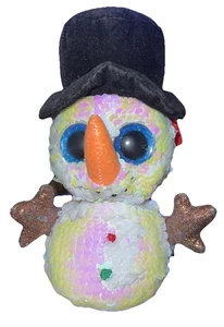 TY Navidad Flippables Lentejuelas 9" MELTY Muñeco de Nieve Gorro Bebé Peluche. Etiqueta sin oscilación - Imagen 1 de 12