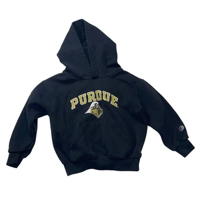 Sudadera con capucha negra Champion Purdue Boilermakers para niños talla XS Foto 1 de 4