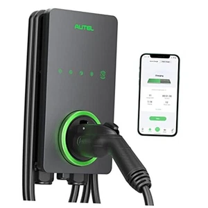 Cargador de vehículo eléctrico inteligente para el hogar (EV) de hasta 50 amperios, 240 V, gris oscuro - Imagen 1 de 7