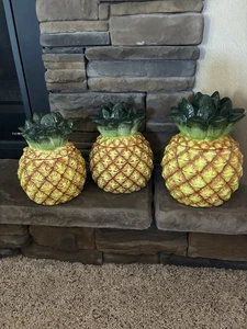 Pineapple Canister Set If 3 Ceramic Spiegel 10”, 9”, & 8” - Picture 1 of 11