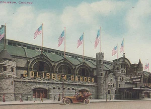 Coliseum Garden Chicago Illinois Ellery Band 1920er Auto Postkarte - Bild 1 von 3