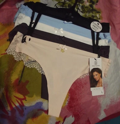 5 DAISY FUENTES INTATES DF4840 1 КРУЖЕВА И МИКРО КРУЖЕВА НАЗАД ДЕТАЛИ СТРИНГИ ТРУСИКИ L - Изображение 1 из 2