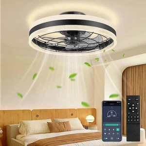 LED Deckenleuchte mit Ventilator leise Deckenventilator mit Beleuchtung Dimmbar - Bild 1 von 23