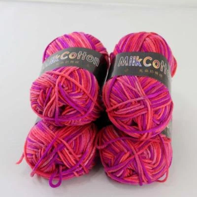 4 Balls x50g New Soft Colorful Children Cotton Hand dyed Wool Scarf Yarn Knit 16 - Image 1 of 4