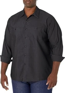 Red Kap Camicia da Lavoro Uomo Industriale Manica Lunga, Nero - Foto 1 di 6