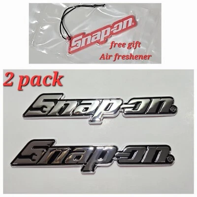 2PACK SNAP ON TOOL BOX LOGO EMBLEM Chrome Plastic Badge Decal 8" INCH NEW + GIFT - Image 1 of 4