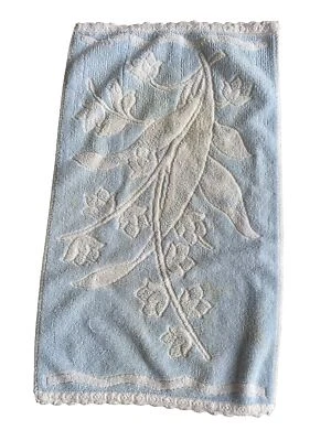 Vintage Towel Nosera Casa Floral Blue White 22 x 13 - Image 1 of 4