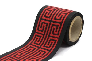 3.93 inches Greek Key Ribbon Trim, Drapery Trim, Curtain Trim, Drapery Banding - Picture 1 of 19
