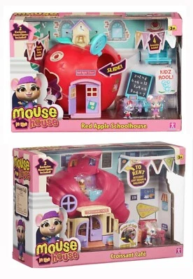 MILLIE & FRIENDS Millie and Friends Mouse in the House Red Apple Schoolhouse & Croissant Cafe New