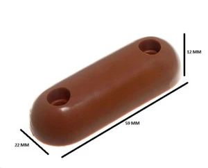 60mm X 22mm X 12mm brown oval rubber toilet seat buffer And screws pack of 48 - Picture 1 of 1