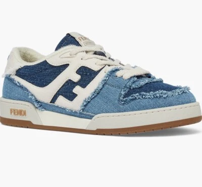 $1,050 Fendi Match Denim Zapatilla DENI B ICE BLU LG BL, Talla 12 Foto 1 de 4