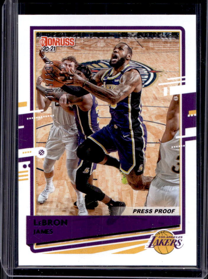 2020-21 Donruss Lebron James Press Proof Purple #105/199 Lakers