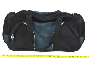 Vintage IBM Huge Duffle Bag 24" Green Black Silver Cord Zipper Pulls Gemline - Picture 1 of 7